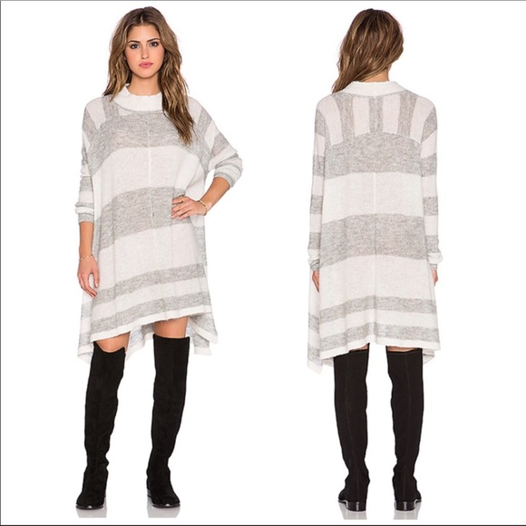 NWT Free People Lafayette Stripe Mock - Tunic Poncho /Dress size XS/S Oversized - Picture 2 of 5